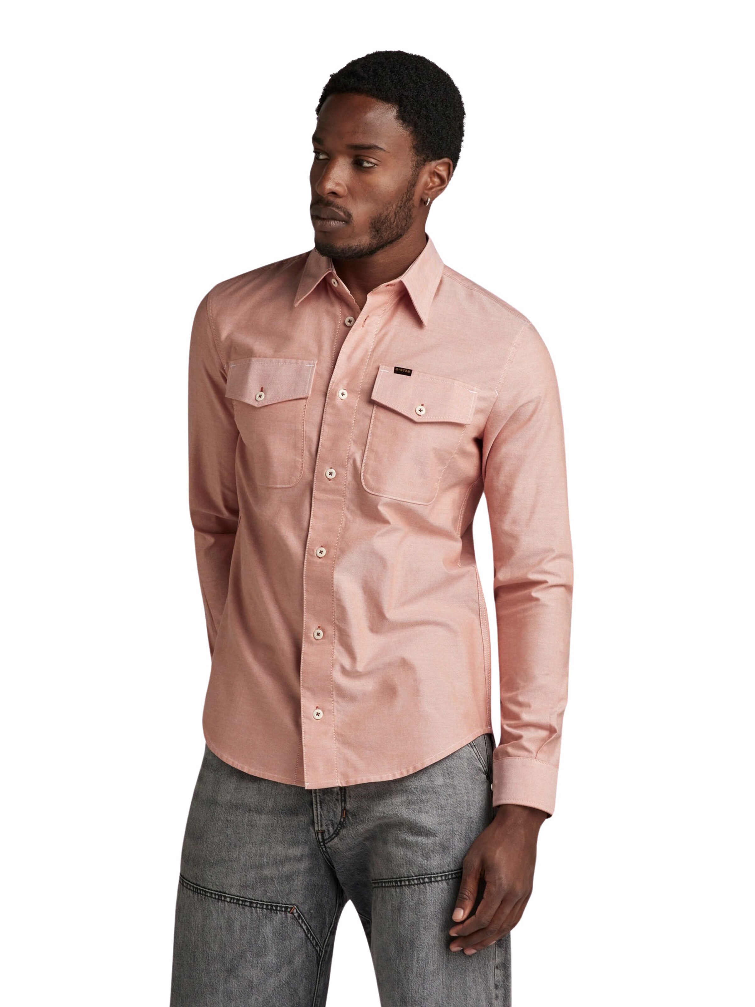 Coupe slim Chemise 'Marine' G-STAR en orange : devant
