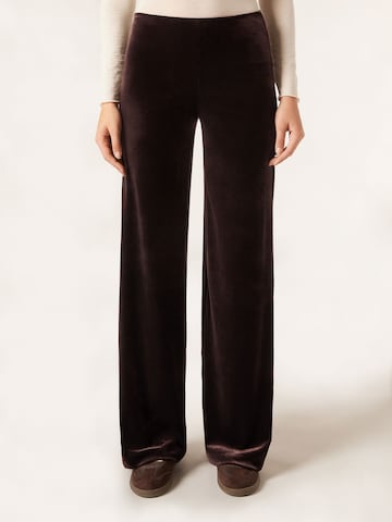 CALZEDONIA Wide leg Pants 'Velvet' in Brown: front