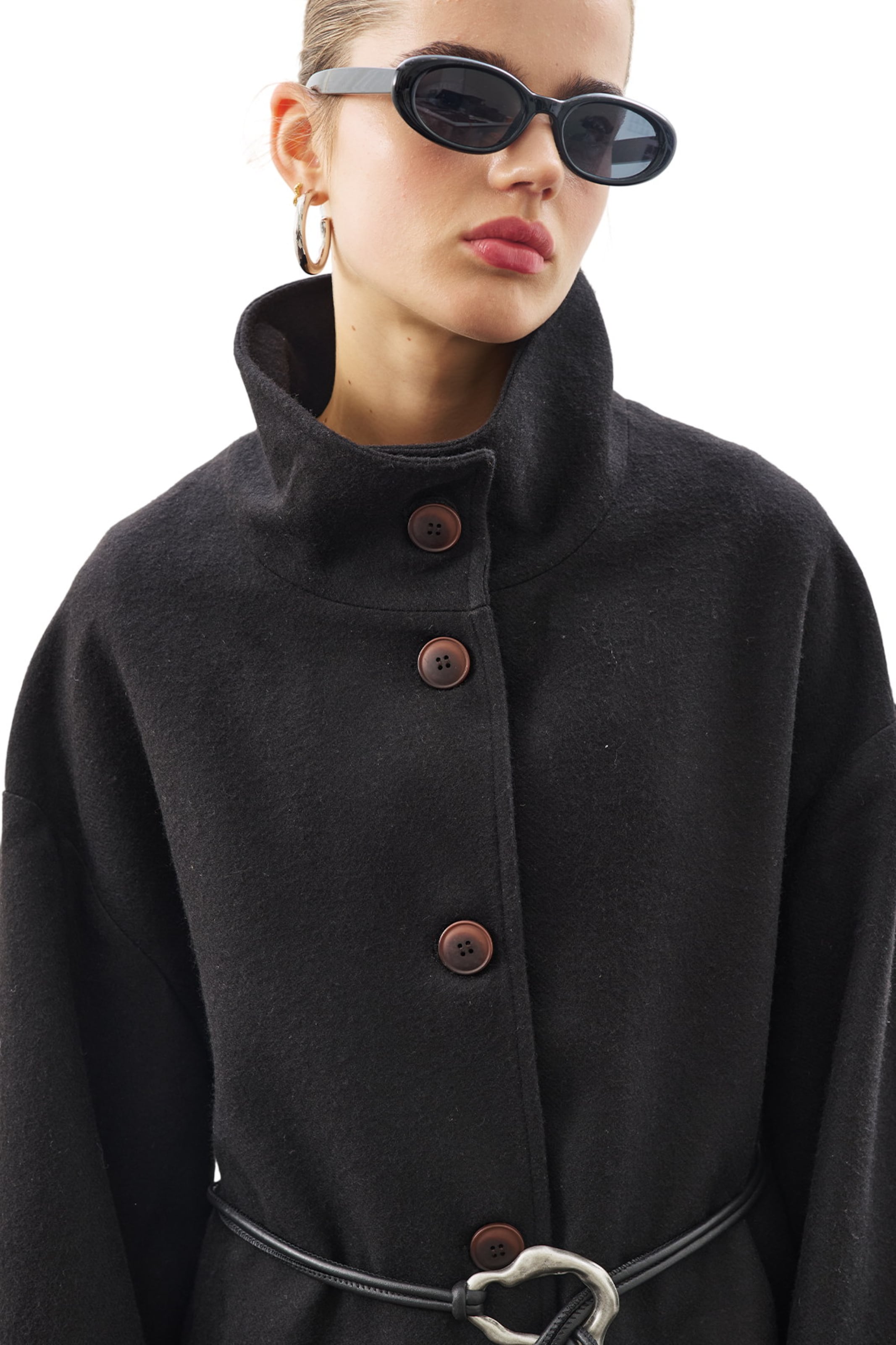 MANUKA Mantel in Schwarz