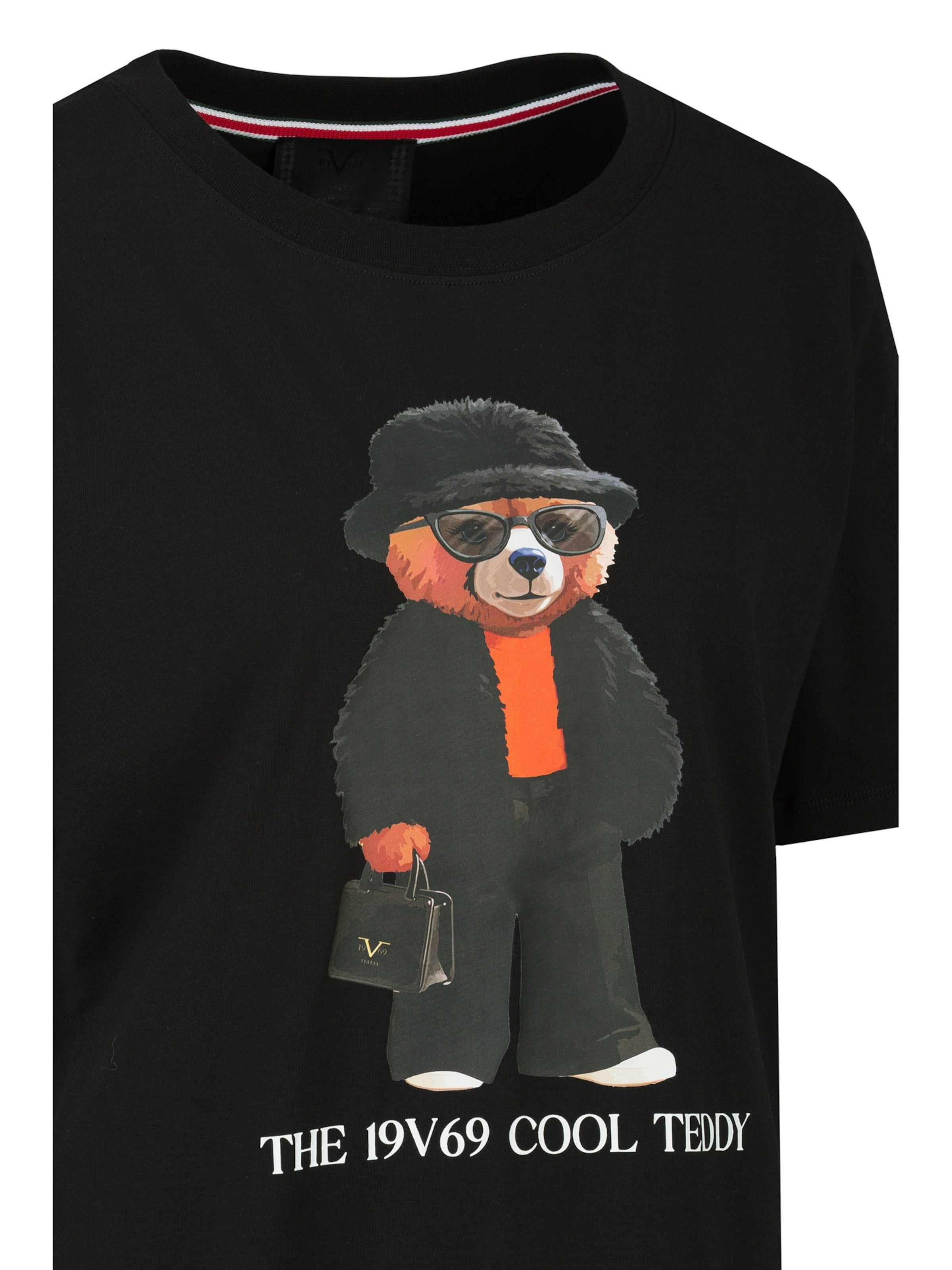 19V69 ITALIA Oversized shirt 'Bellara Cool Teddy' in Zwart
