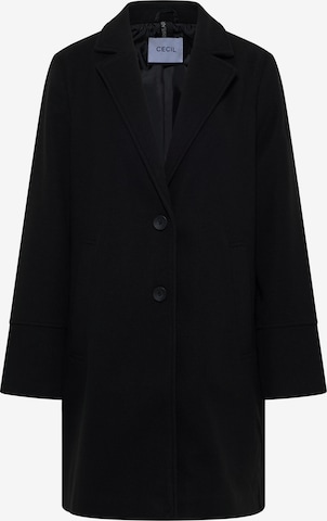 CECIL Between-Seasons Coat in Black: front
