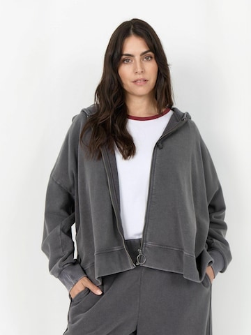 Wasabi Concept Gebreid vest ' WA-AILI ' in Zwart: voorkant