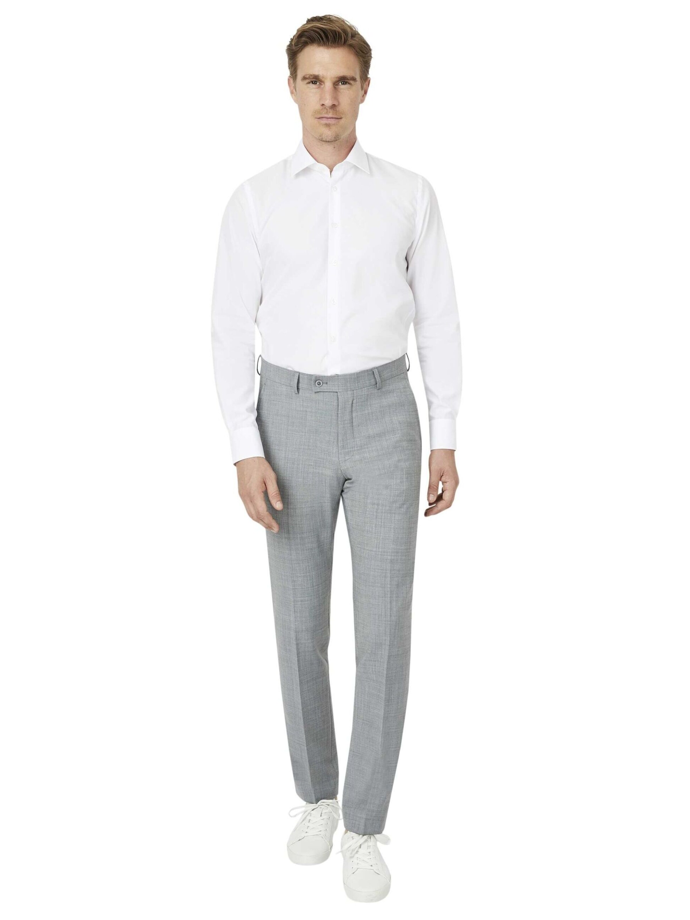 HECHTER PARIS Regular Trousers with creases in Grey
