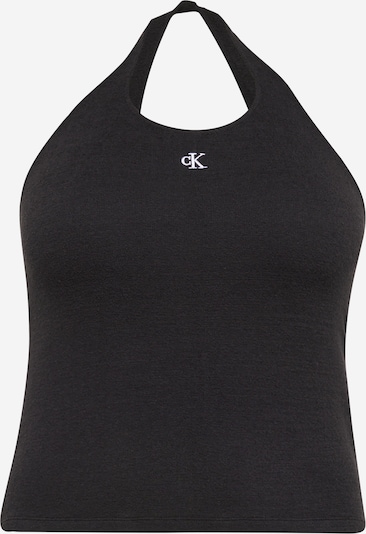 Top brodat Calvin Klein Jeans Curve pe negru / alb, Vizualizare produs