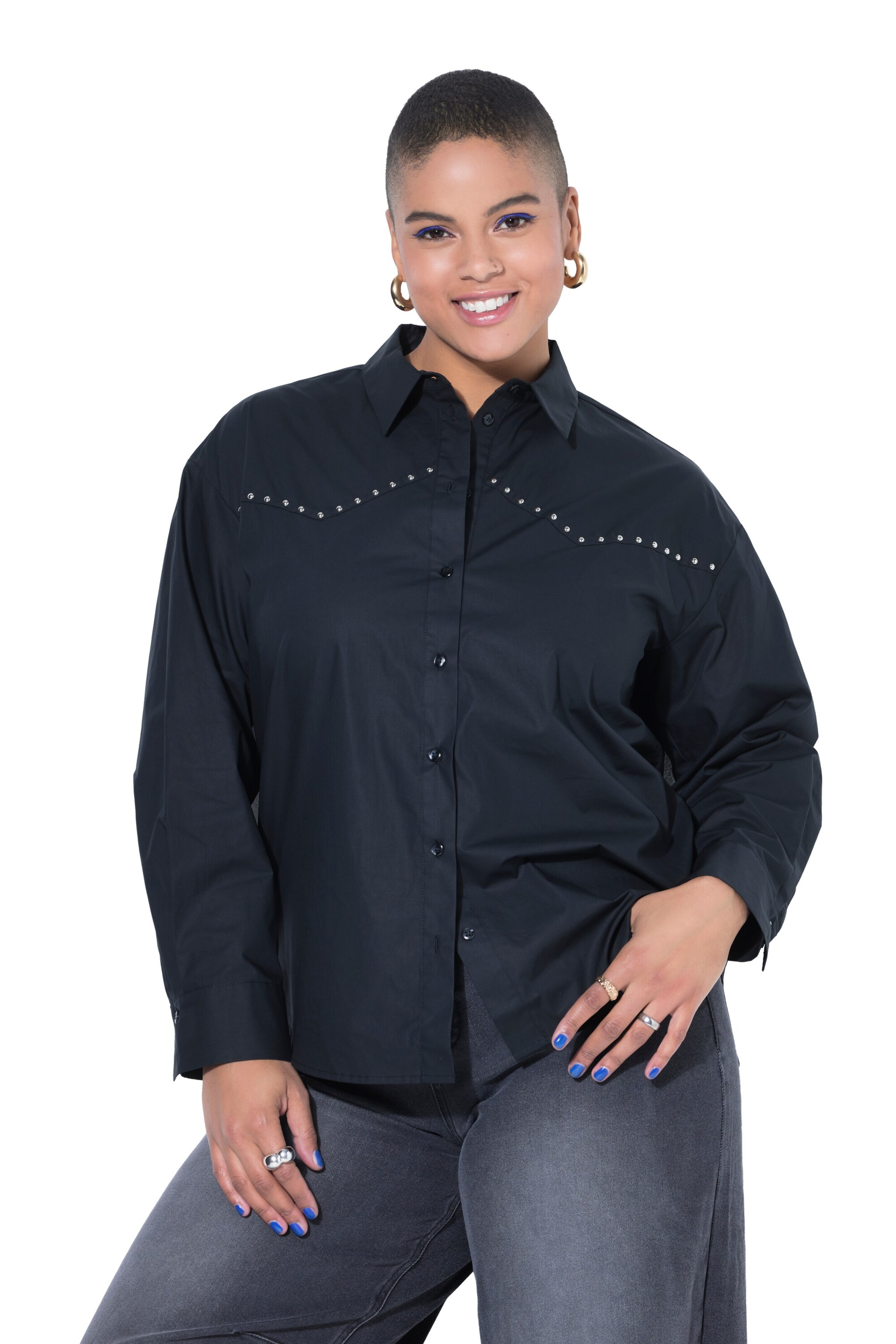 Studio Untold Bluse in Schwarz: Vorderseite