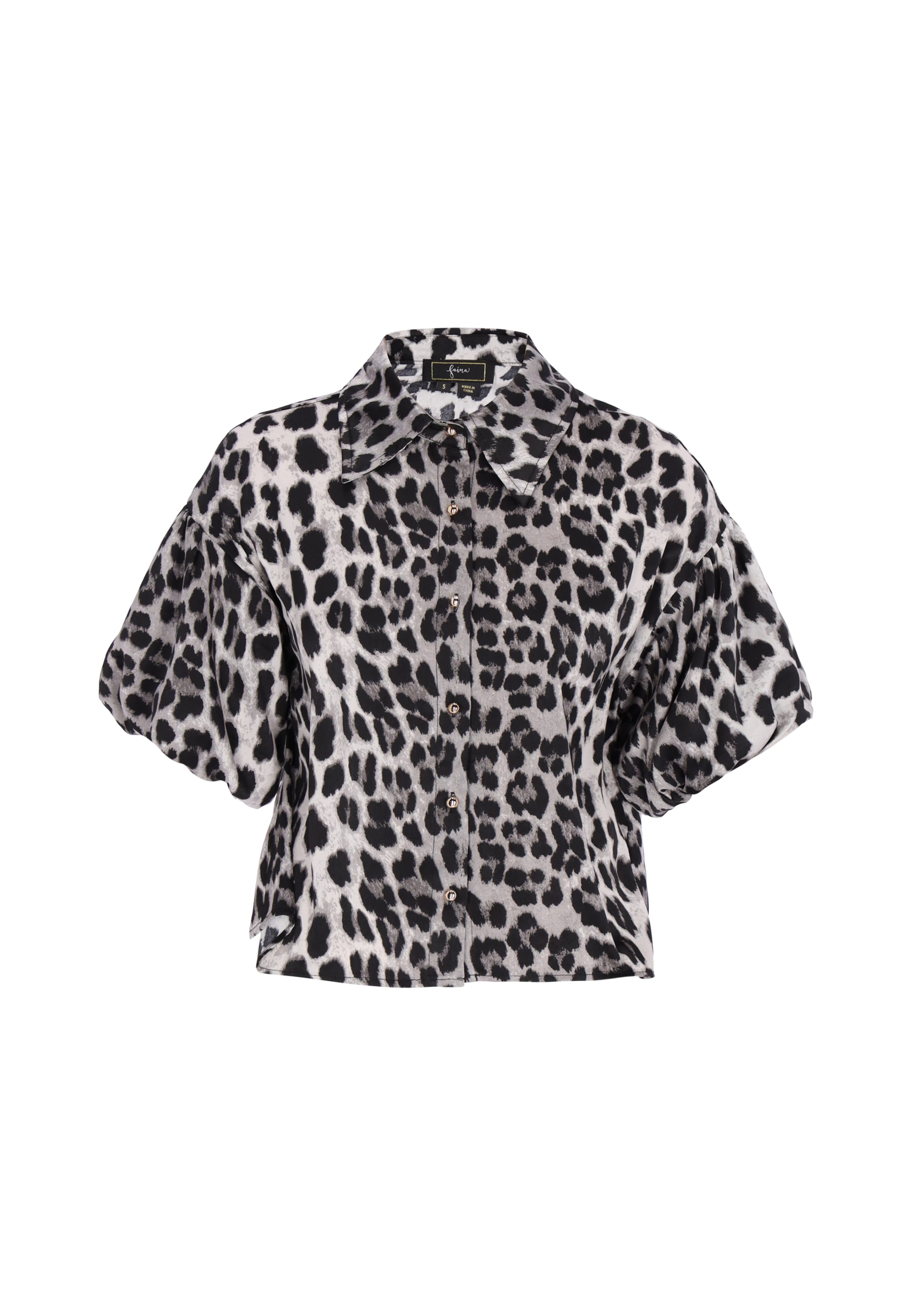 faina - Blusa 'Festive' en marrón: frente