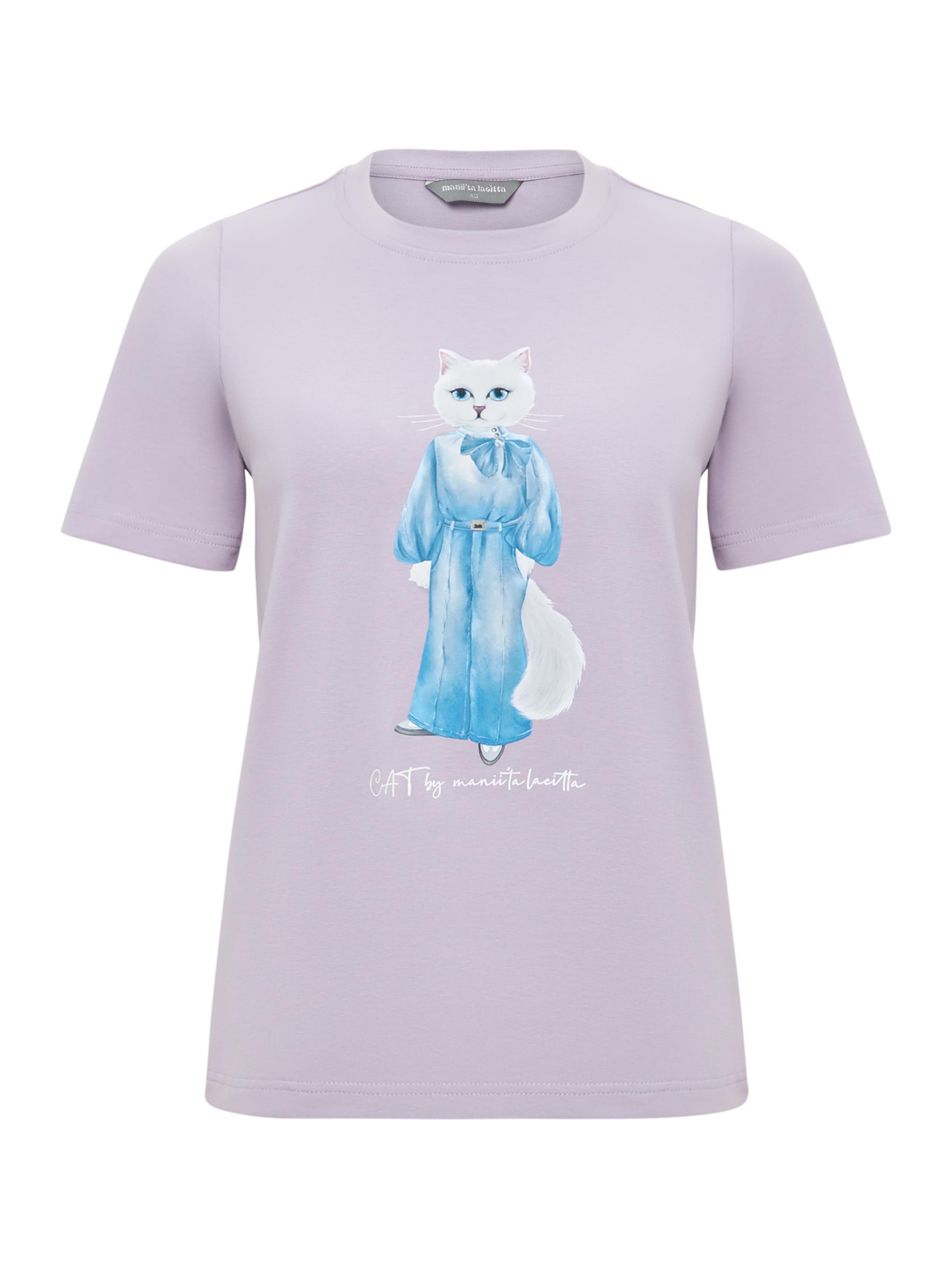 Cat e Lolette Shirt 'Cat in a Denim Suit' in Purple, Item view