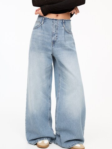 Wide Leg Jean Pull&Bear en bleu : devant