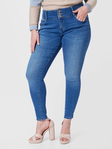 ONLY Carmakoma Skinny Jeans 'Anna' in Blauw: voorkant