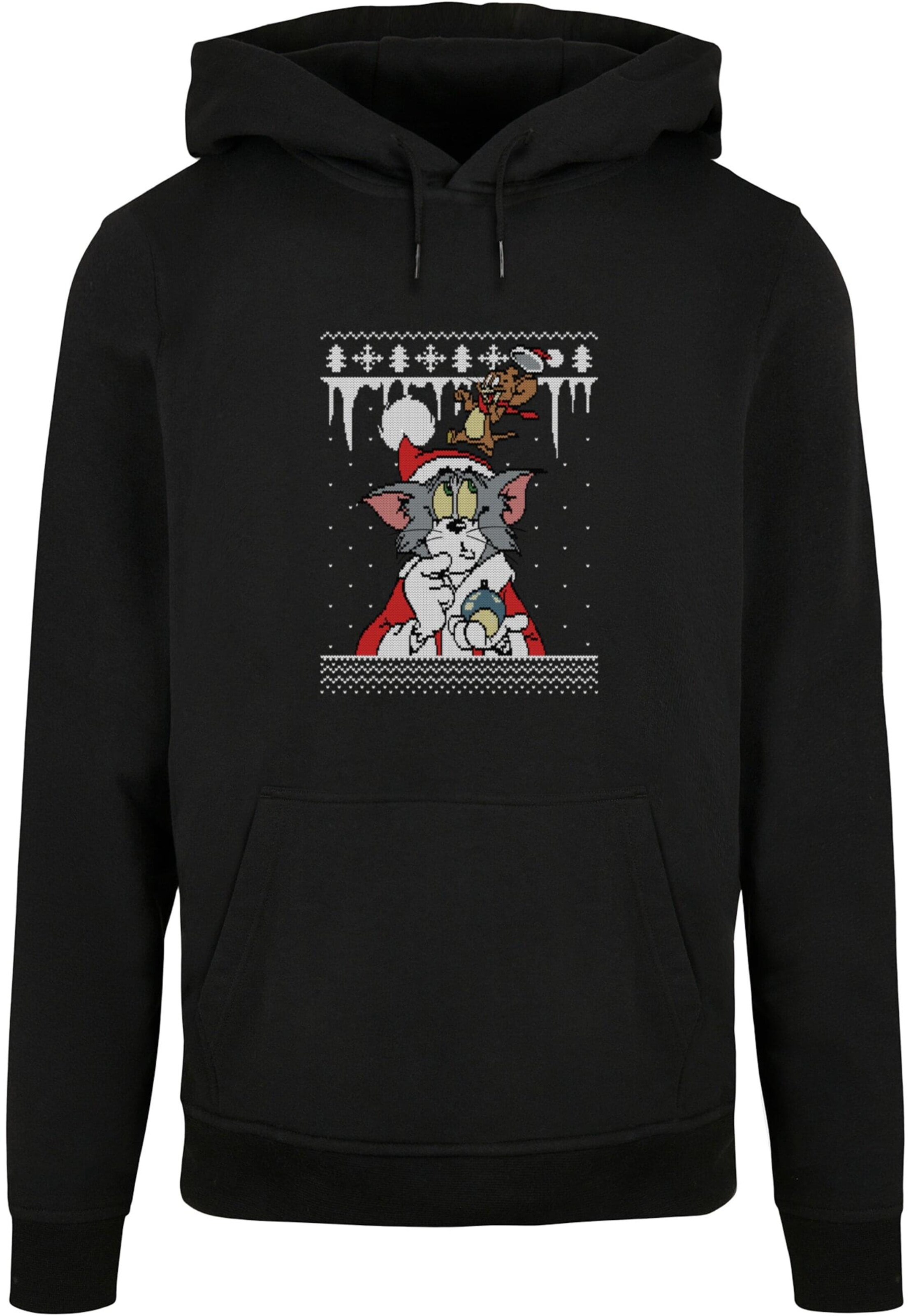 Sweat-shirt 'Tom And Jerry - Fair Isle' ABSOLUTE CULT en noir : devant