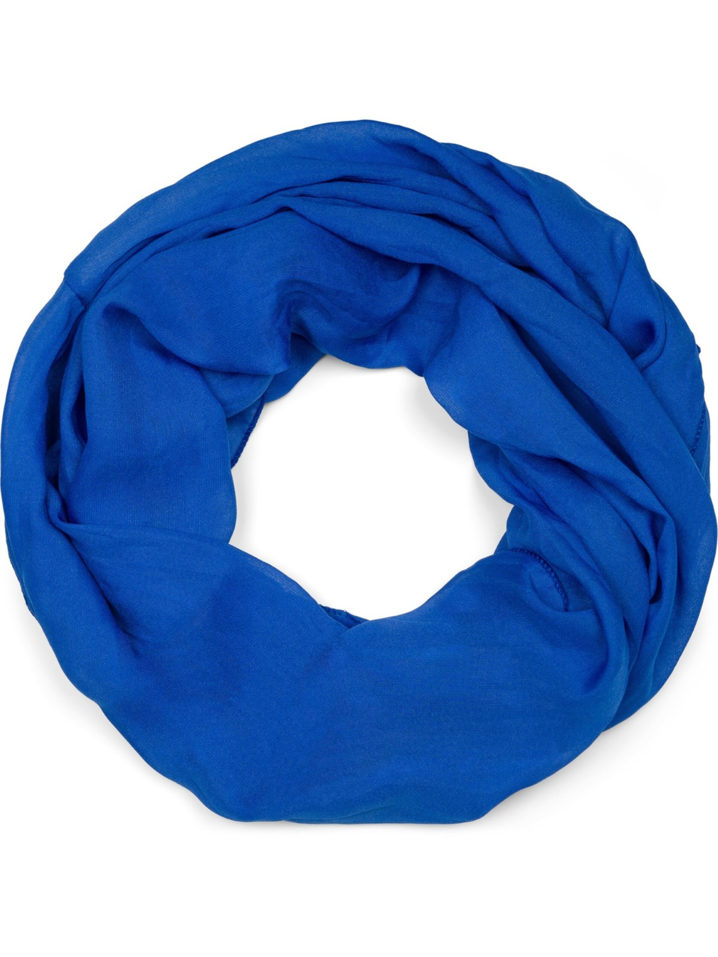styleBREAKER Schlauchschal 'Seidiger unifarbener Loop'‌‌‌‌‌‌ in Blau: Vorderseite