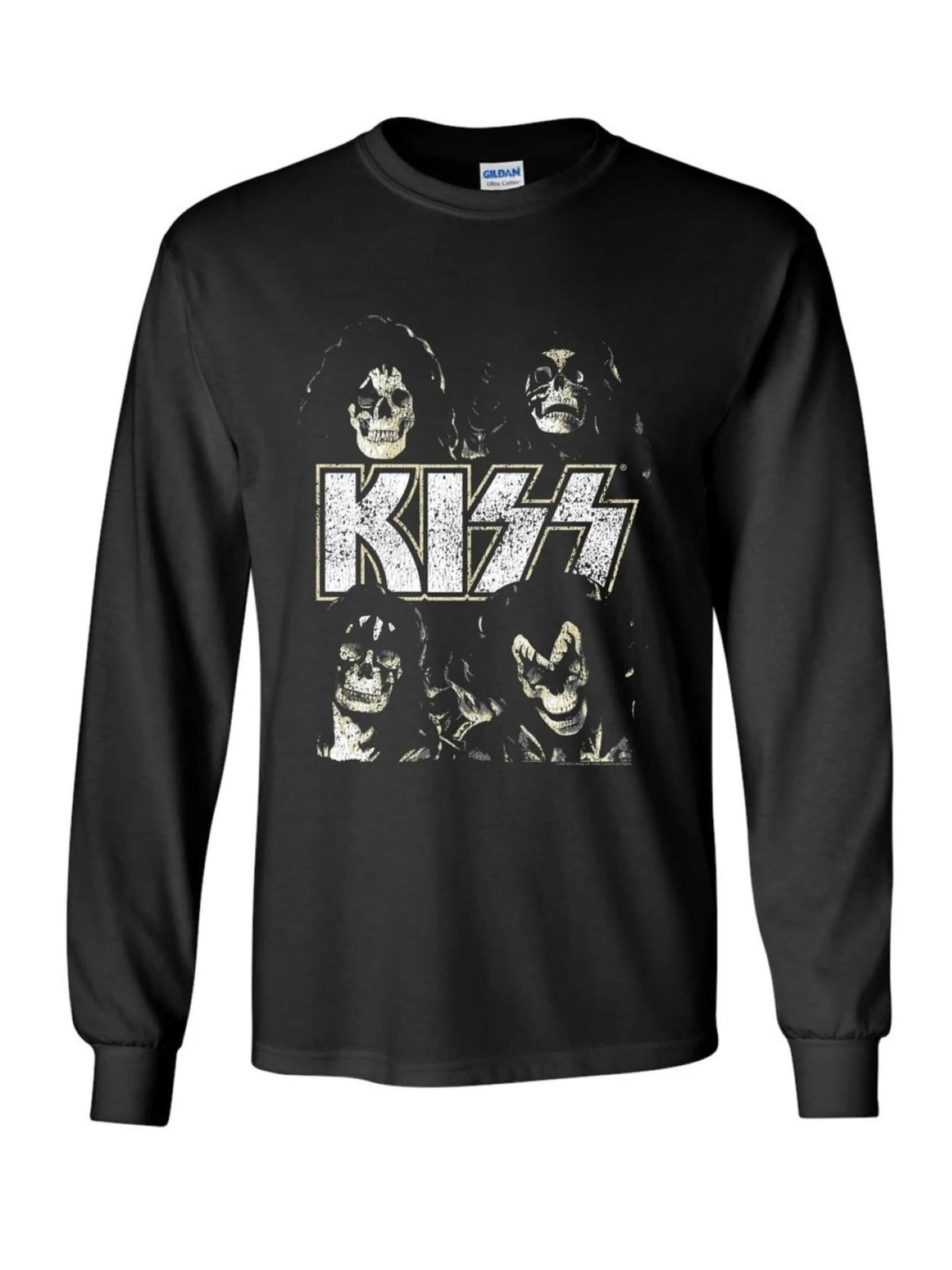 T-Shirt 'Kiss Skulls longsleeve  T-Shirt' Kiss en noir : devant