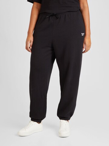 Tapered Pantaloni sport de la Reebok pe negru: față