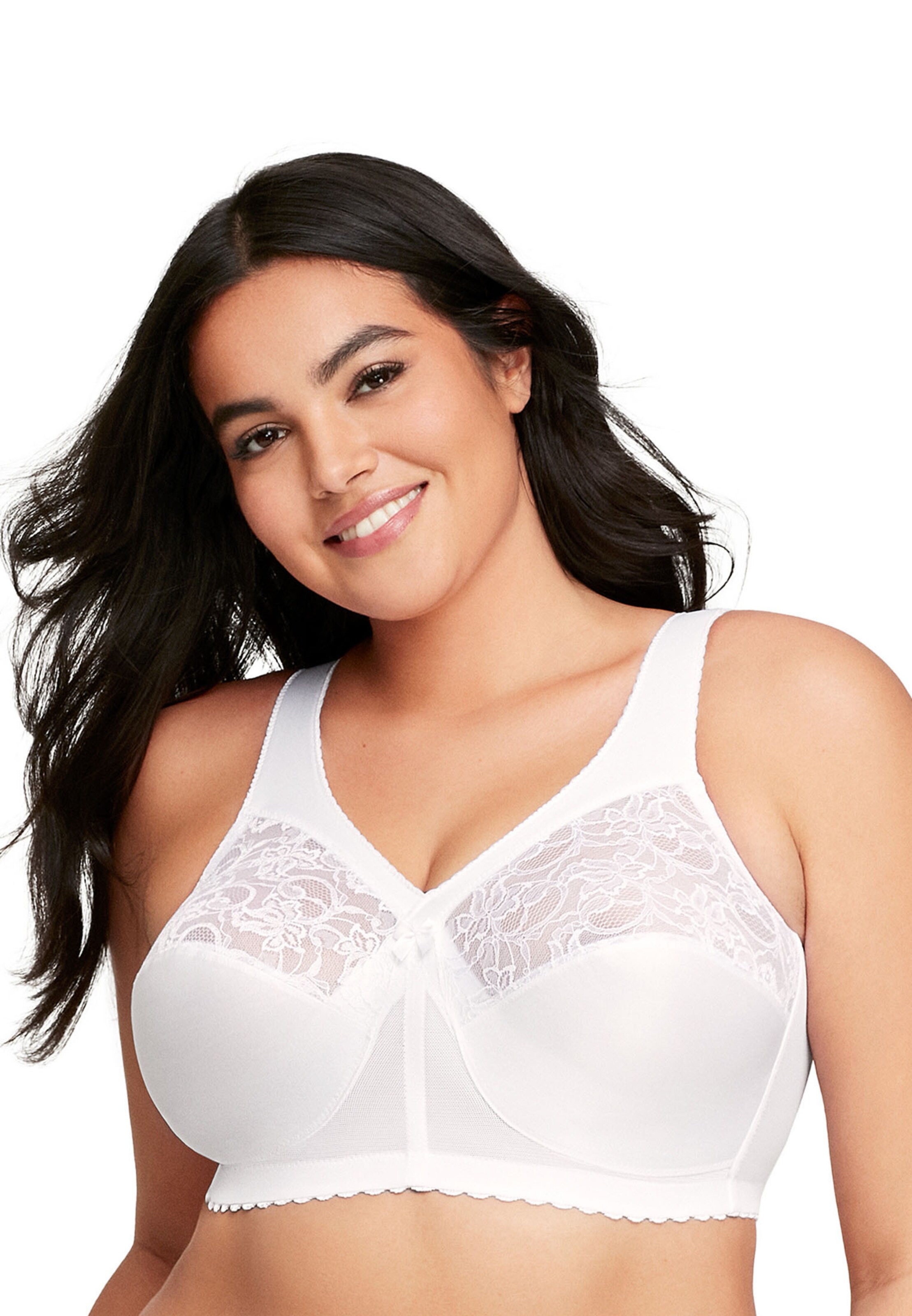 GLAMORISE Minimiser Bra in White: front