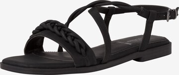 s.Oliver Strap Sandals in Black: front