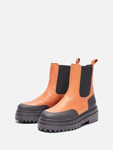 SELECTED FEMME Chelsea Boots 'Chunky' in Orange