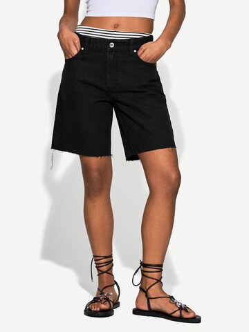 Bershka Normalny krój Jeansy w kolorze czarny: przód