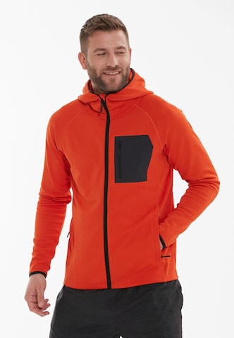 ENDURANCE Athletic Fleece Jacket 'Deerto' in Orange: front