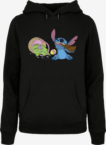 ABSOLUTE CULT Sweatshirt 'Lilo And Stitch - Easter' in Zwart: voorkant
