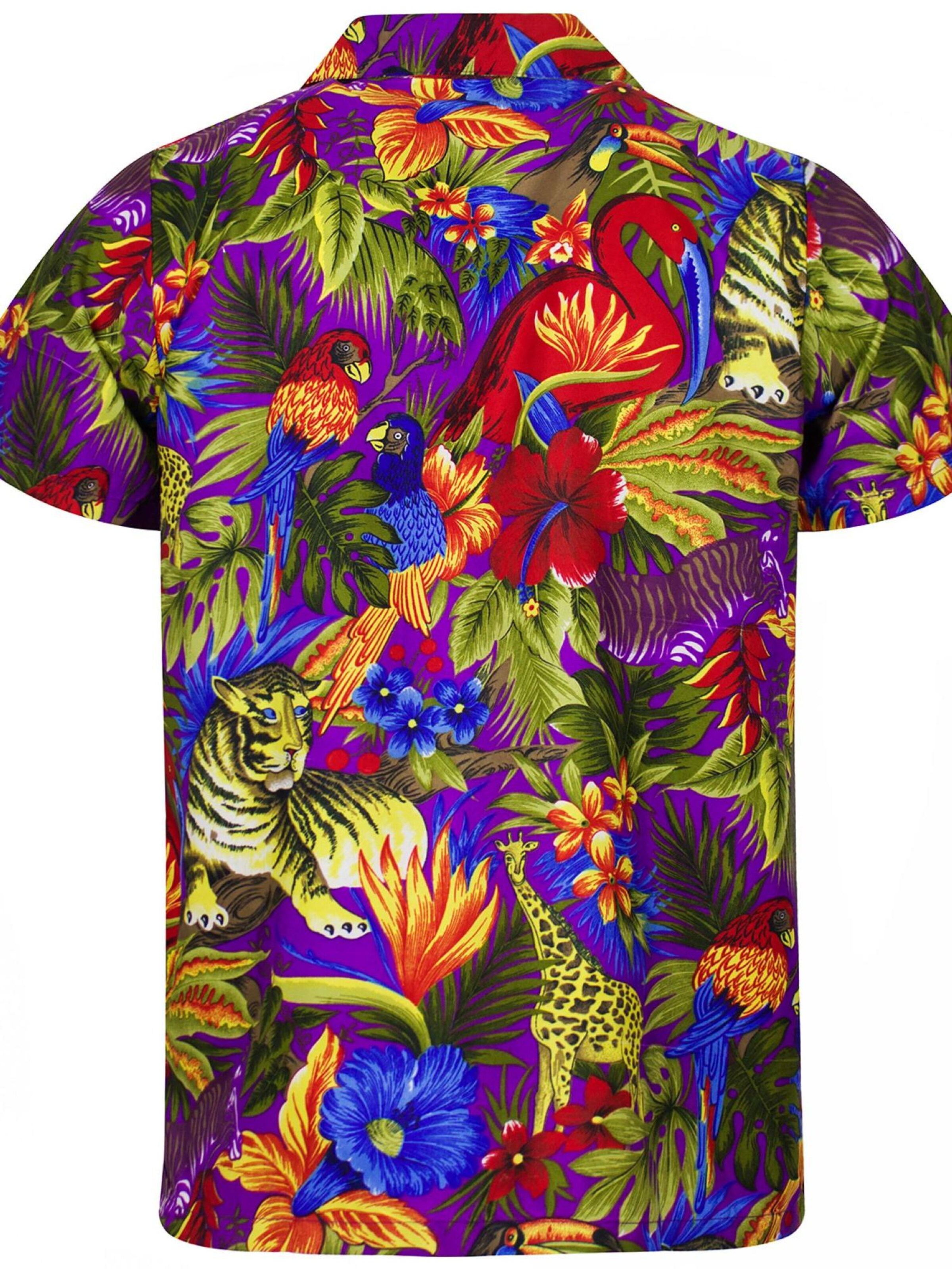 King Kameha Shirt 'Jungle' in Purple