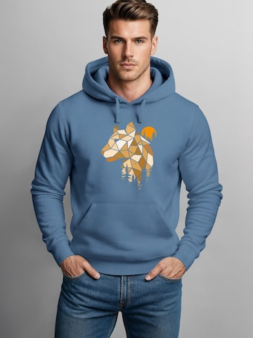 Neverless Sweatshirt 'Luchs Polygon' in Blue