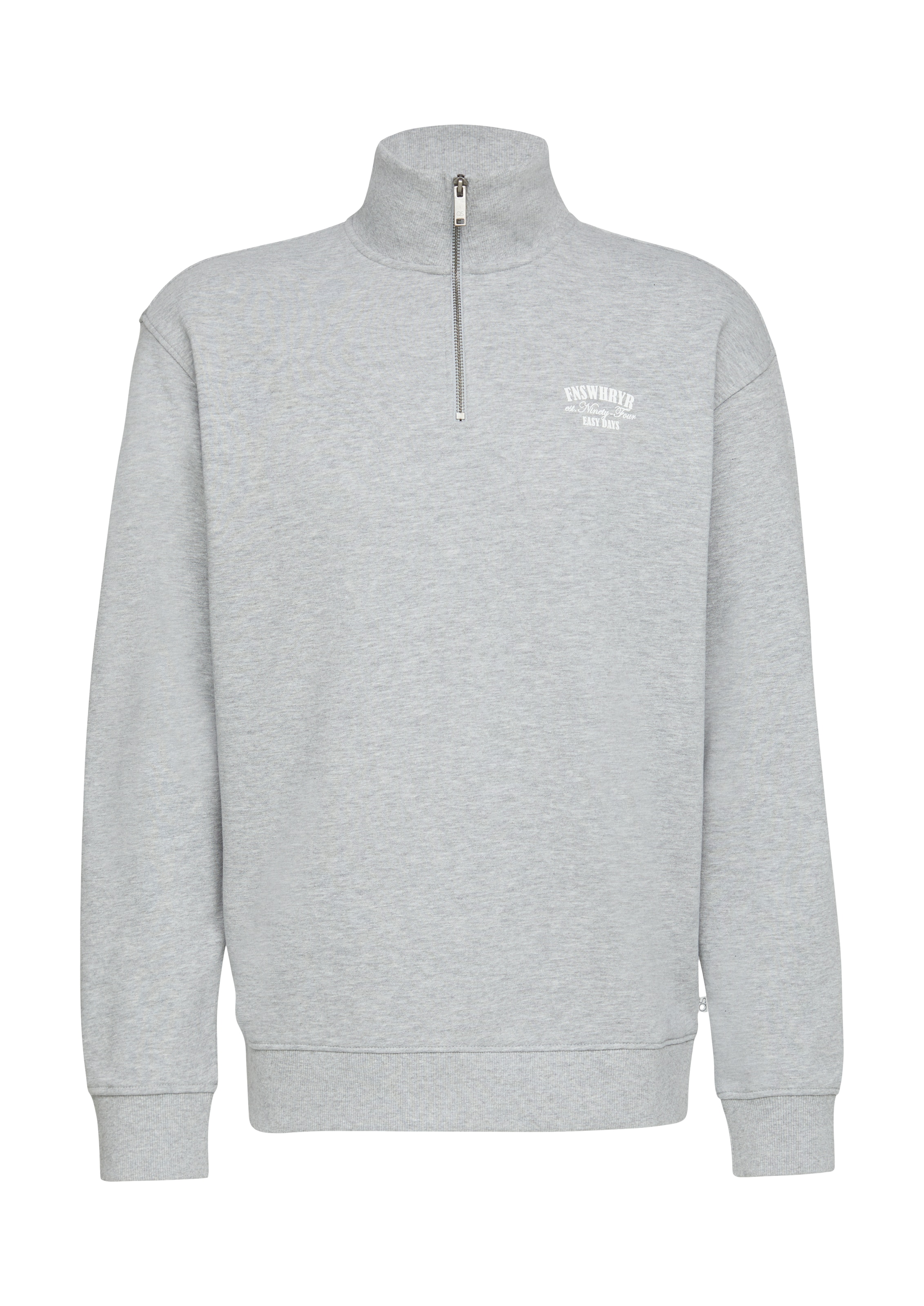 Sweat-shirt QS en gris : devant