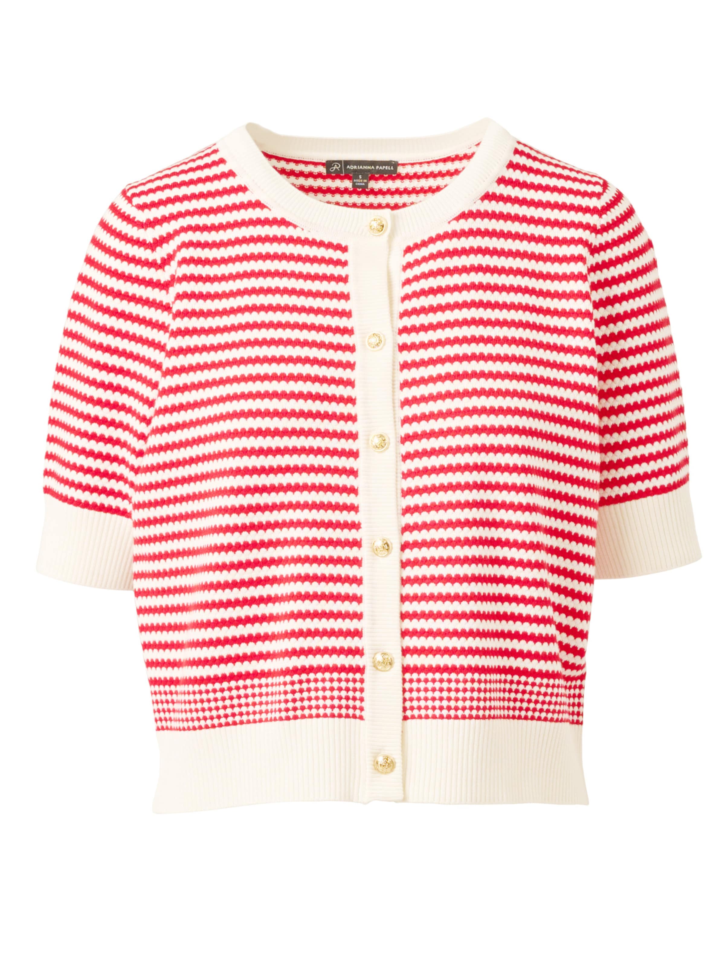 Adrianna Papell Knit Cardigan 'Short Sleeve Cardigan' in Red: front