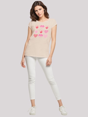 F4NT4STIC Shirt 'Herzen in Flammen' in Beige
