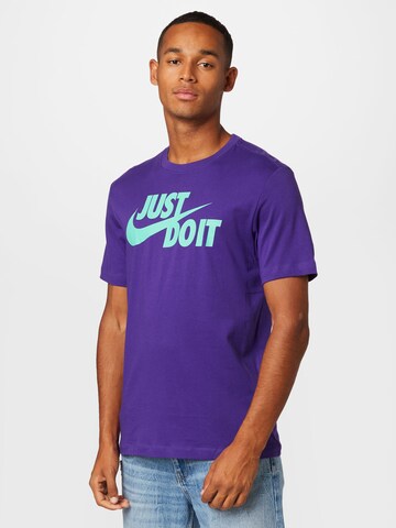 Nike Sportswear Regular fit Shirt 'Swoosh' in Lila: voorkant