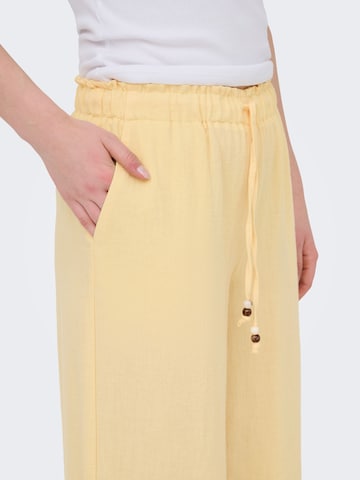ONLY Wide leg Broek in Geel