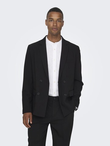 Only & Sons Regular fit Colbert in Zwart: voorkant