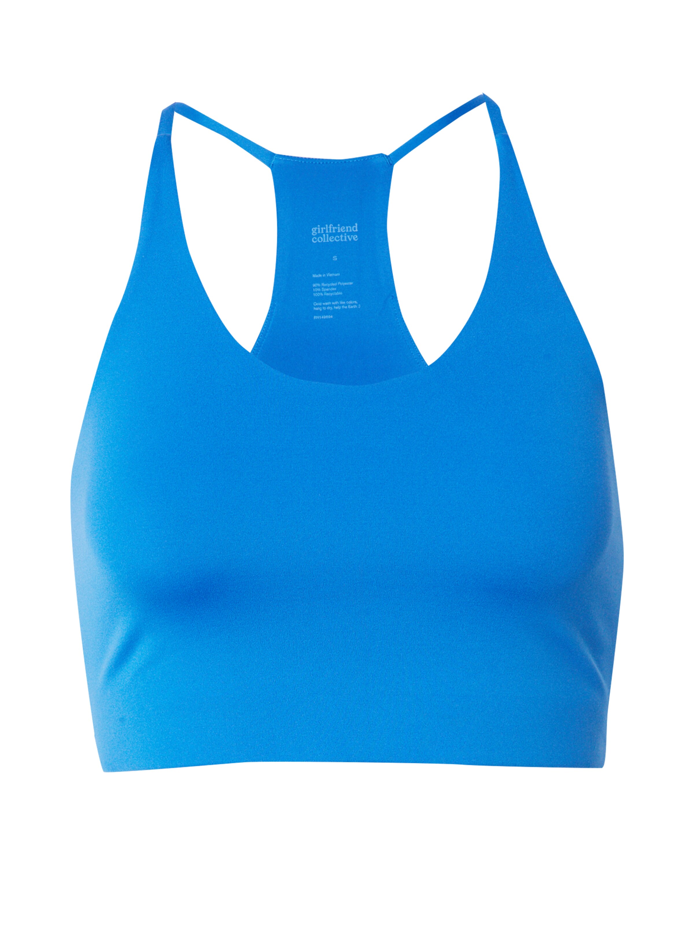 Girlfriend Collective Bralette Sports Bra 'Cleo' in Blue: front