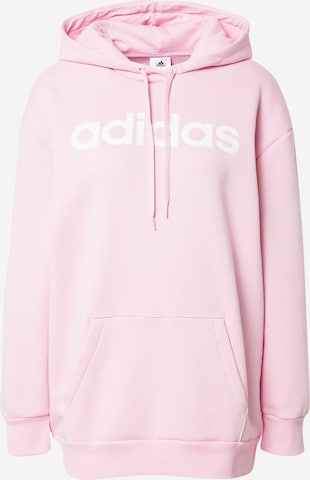 ADIDAS SPORTSWEAR Спортен суитшърт с качулка 'Essentials Fleece' в розово: отпред