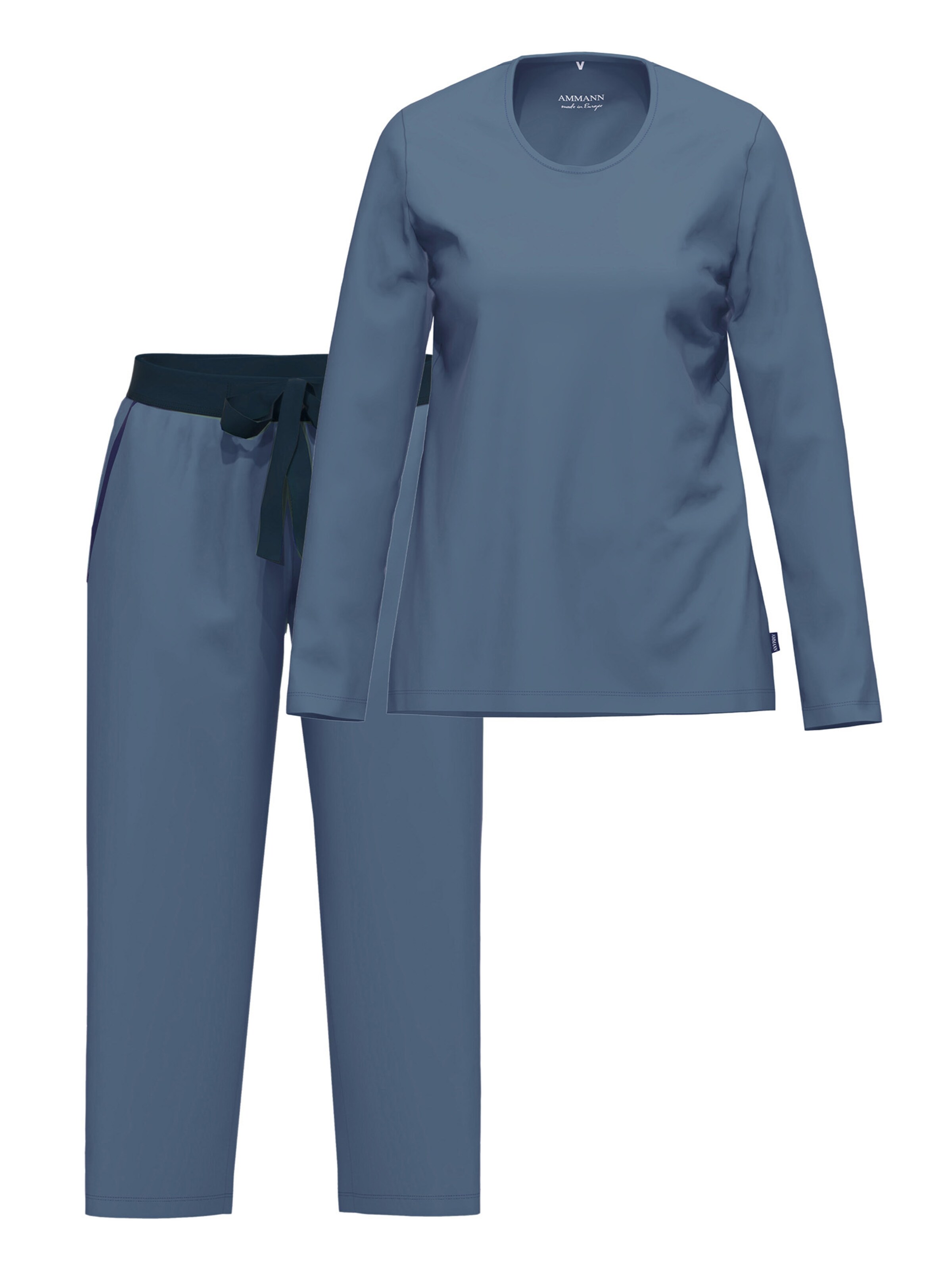Ammann Pajama 'Night & Home' in Blue: front