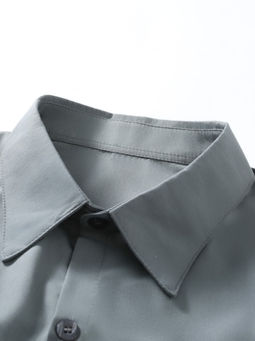 YOUTHUP Comfort fit Button Up Shirt 'Berchtesgaden' in Grey