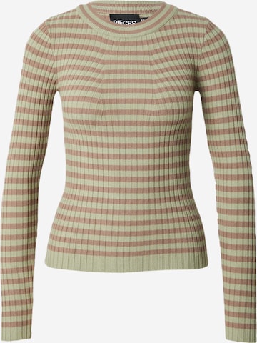 PIECES Pullover 'CRISTA' i grøn: forside