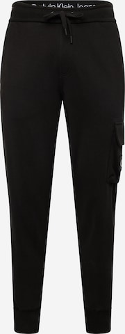 Calvin Klein Jeans Zúžený Kalhoty – černá: přední strana