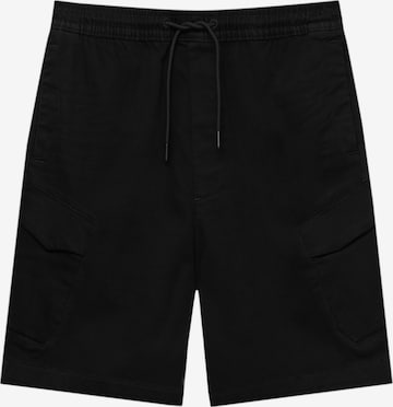 Loosefit Pantalon cargo Pull&Bear en noir : devant