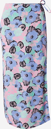 Monki Φούστα σε μπλε περιστεριού / γαλάζιο / ροζ παστέλ / μαύρο, Άποψη προϊόντος