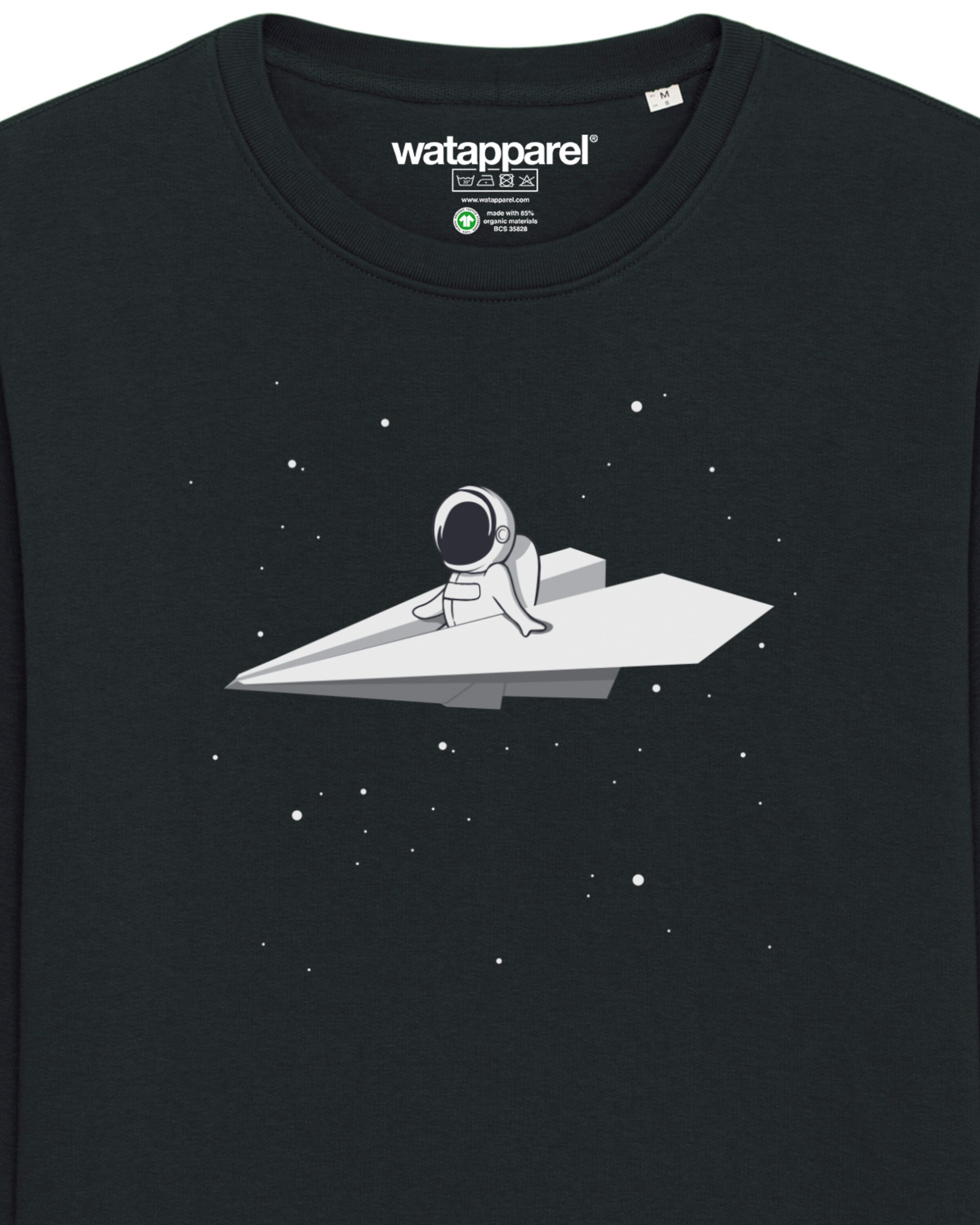 Sweat-shirt ' Fly me to the moon ' Watapparel en noir