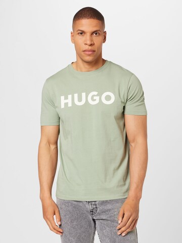 HUGO Μπλουζάκι 'Dulivio' σε πράσινο: μπροστά