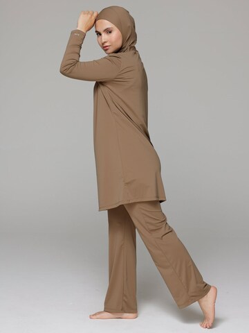 SIYA Swimwear High neck Badeanzug 'South - Covered' in Braun
