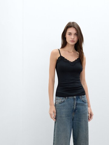 INTIMISSIMI Undershirt 'Pretty Flowers' in Black: front