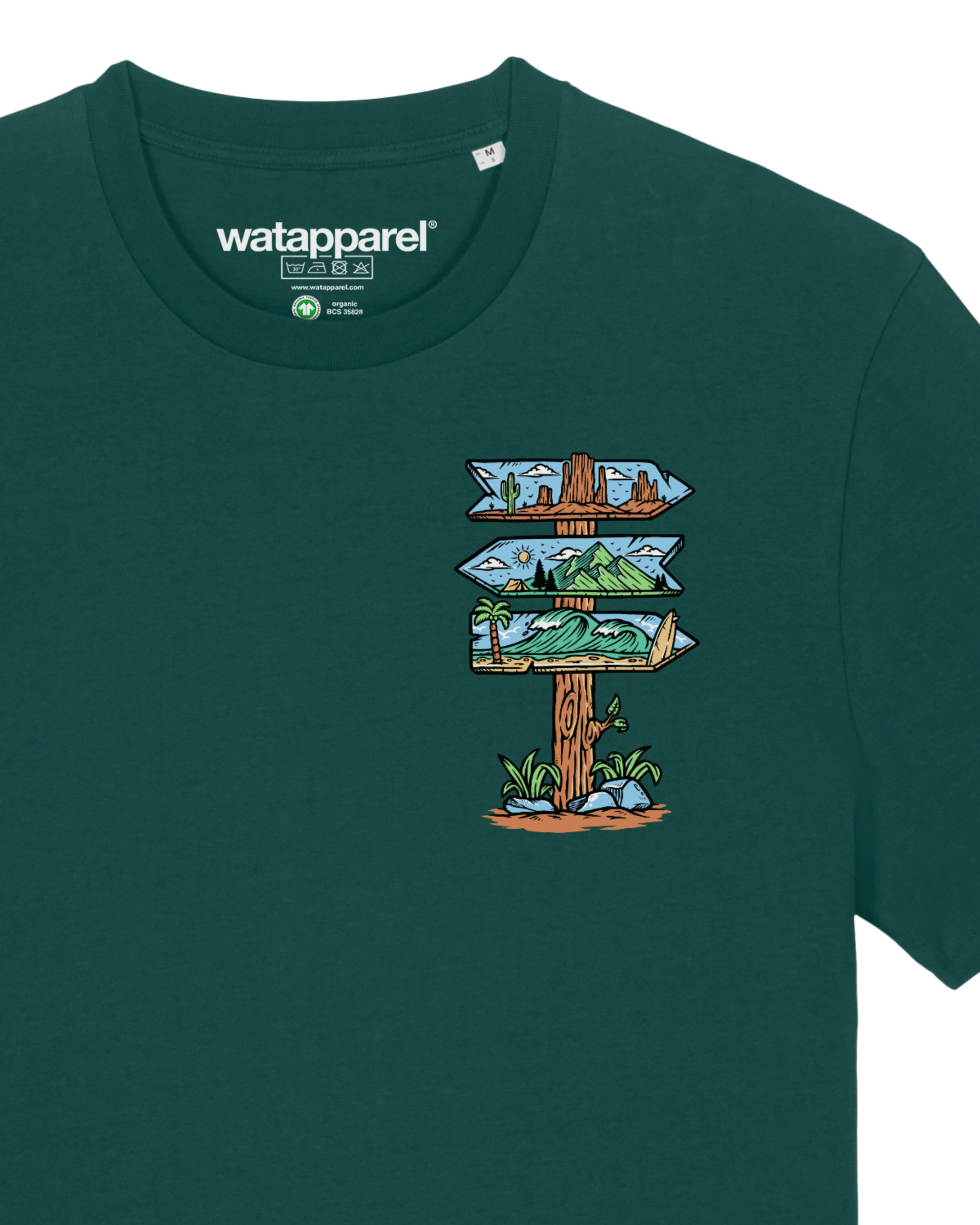 Watapparel Shirt 'Adventure is everywhere' in Grün