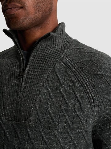 CAST IRON Pullover 'Pullover with half-zip and allover texture' i grå