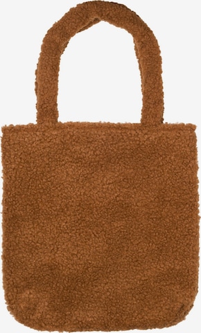 styleBREAKER Schultertasche 'Teddyfell Beuteltasche' in Braun: Vorderseite