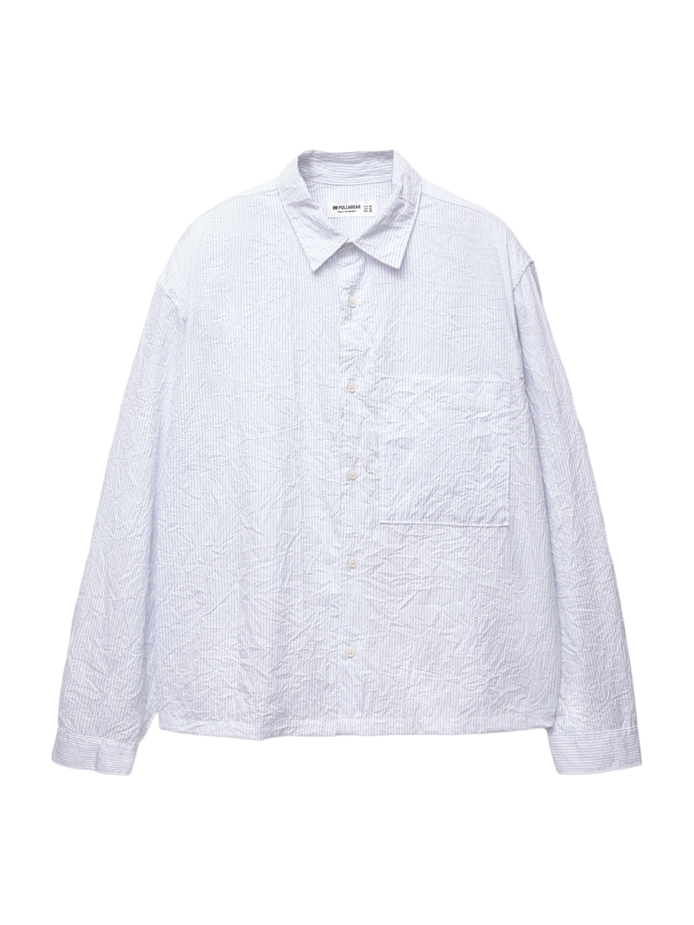 Pull&Bear Comfort Fit Hemd in Weiß: Vorderseite