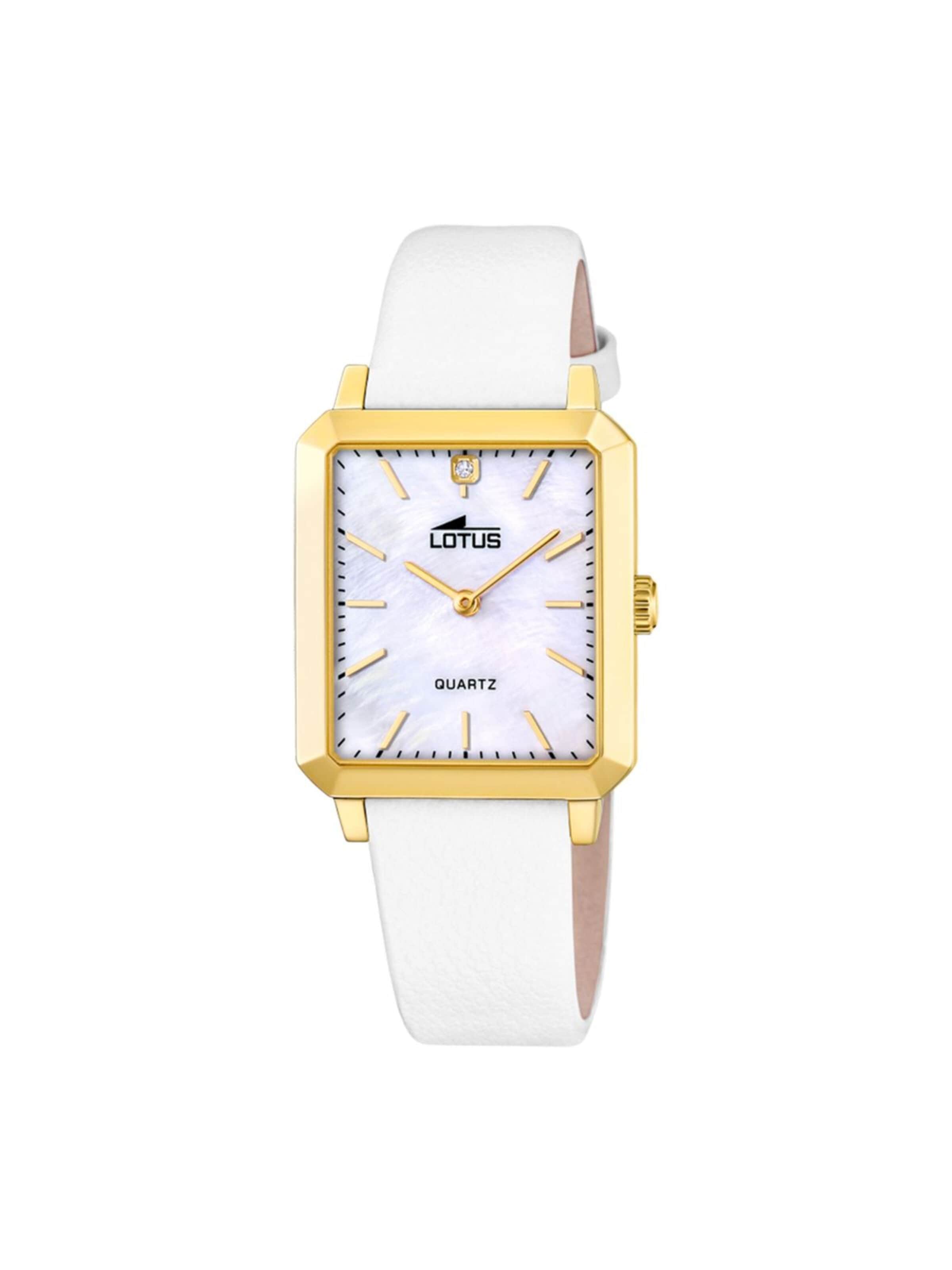 Montre à affichage analogique Lotus en blanc : devant