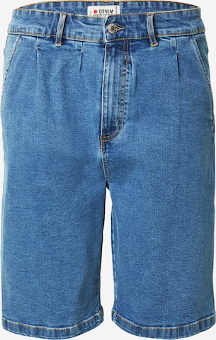 Denim Project Bandplooi jeans in Blauw: voorkant