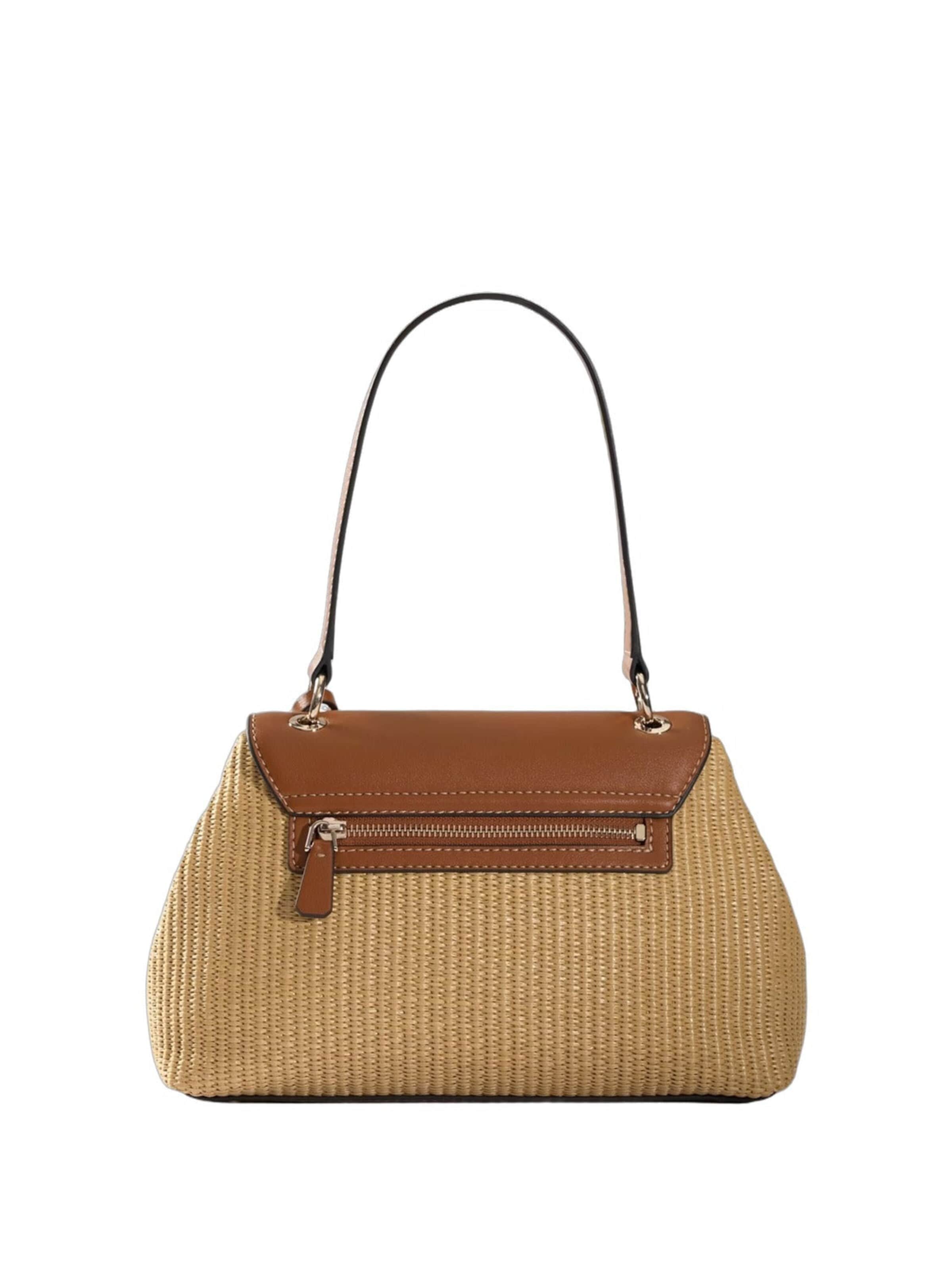 GUESS Handväska 'Guess Sac à Rabat Maggie Natural/Caramel' i beige